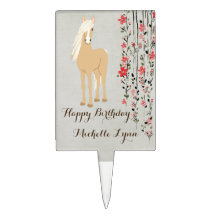 Personalisiert Palomino Pony Blume Pferd Geburtsta