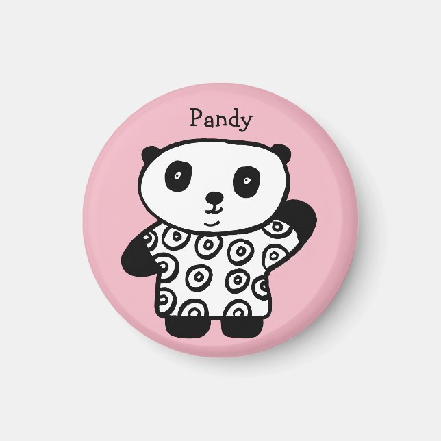 Personalisiert Pandy the Panda Magnet (Vorne)