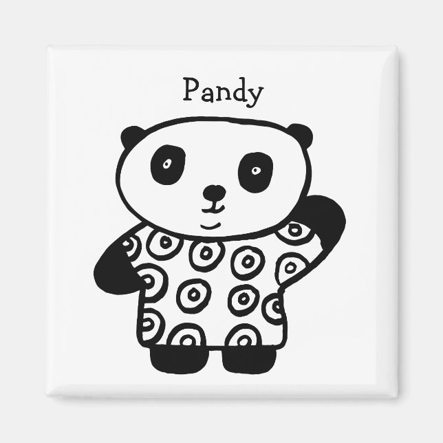 Personalisiert Pandy the Panda Magnet (Vorne)
