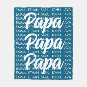 Personalisiert Papa Custom Grandkids Names Fleecedecke