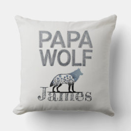Personalisiert Papa Wolf Nature Silhouette Kissen