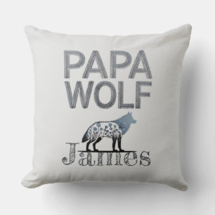 Personalisiert Papa Wolf Nature Silhouette Kissen