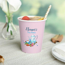 Personalisiert Paper Tee Party Paper Teller Blume Pappbecher