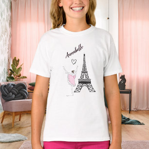 Personalisiert Paris Ballerina Eiffel Tower Ballet T-Shirt