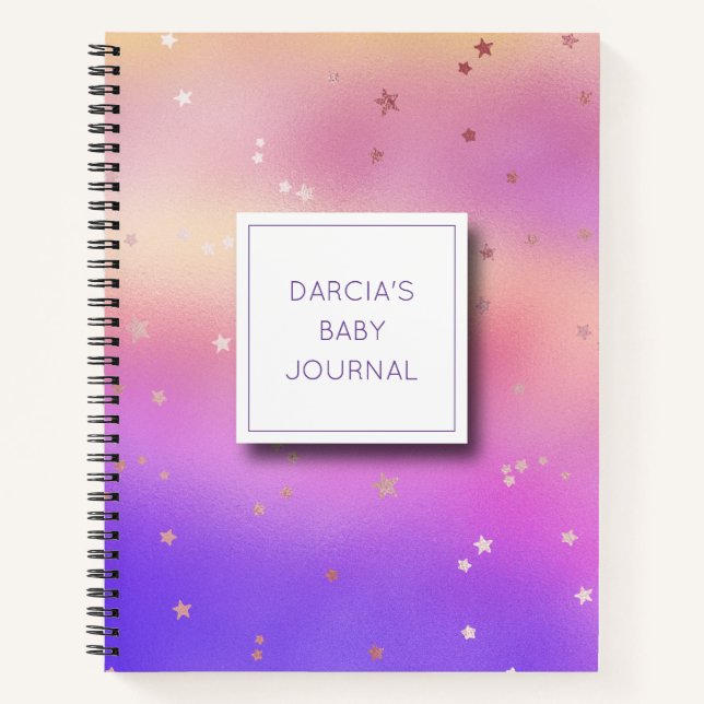Personalisiert Pastel Baby Journal Notizbuch (Vorderseite)