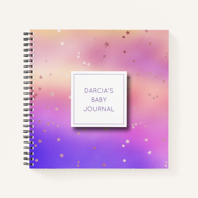Personalisiert Pastel Baby Journal Notizbuch (Vorderseite)