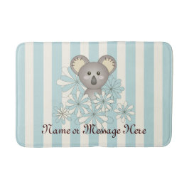 Personalisiert Pastel Blue Stripe Baby Koala Kinde Badematte