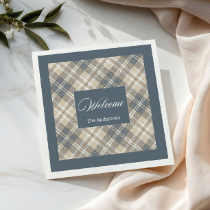 Personalisiert Pastel Brown Blue Napkins Classic Serviette
