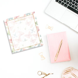 🦋 Personalisiert Pastel Butterfly Notizblock