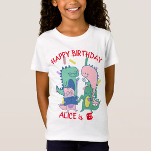 Personalisiert Pastel Dinosaur Geburtstagsparty T-Shirt
