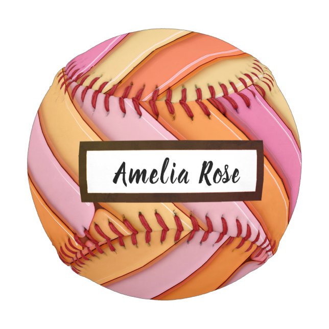 Personalisiert Pastel Geometric Abstrakt Baseball (Vorderseite)