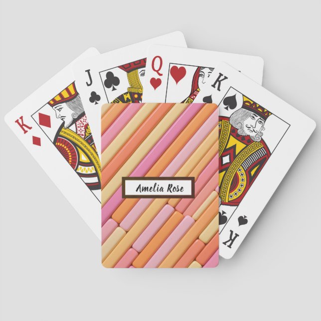 Personalisiert Pastel Geometric Abstrakt Spielkarten (Rückseite)