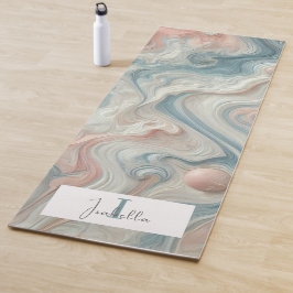 Personalisiert Pastel Marble Yoga Mat Yogamatte