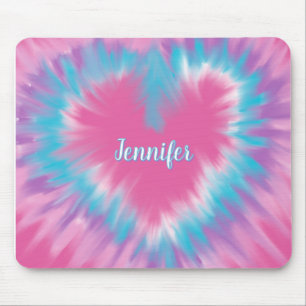 Personalisiert Pastel Pink Krawatte färbendes Herz Mousepad