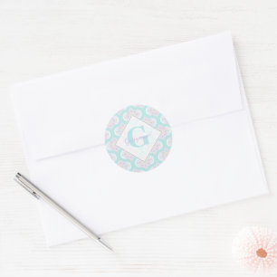 Personalisiert Pastel Rainbow Floral Mandala Mid M Runder Aufkleber