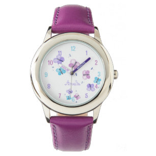 Personalisiert Pastell Butterfly Armbanduhr