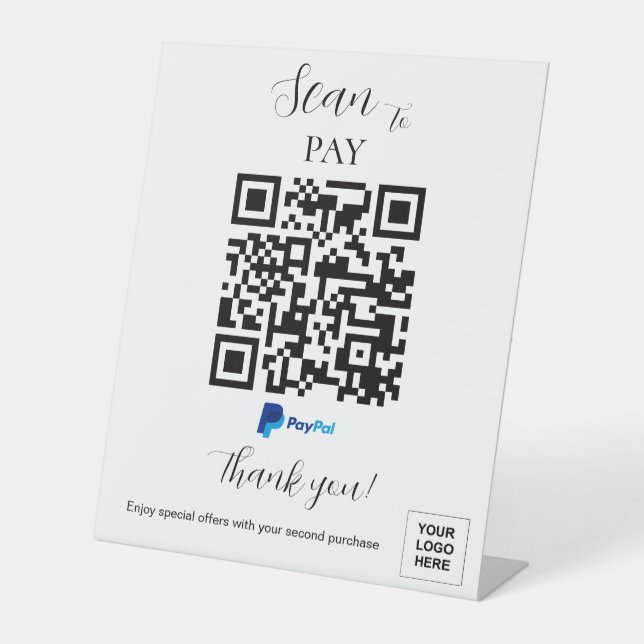 Personalisiert Payment QR-Code Modern Sockelschild (Vorderseite)