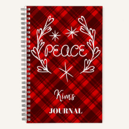 Personalisiert Peace Red Kariert Holiday Journal Notizbuch