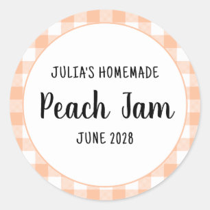 Personalisiert Peach Buffalo Kariert Jam Runder Aufkleber