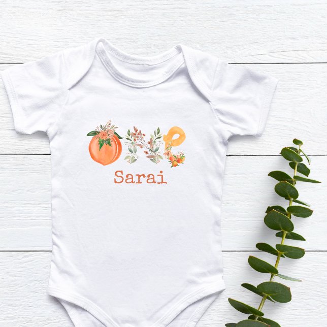 Personalisiert Peach First Birthday Baby Bodysuit Baby Strampler (Von Creator hochgeladen)