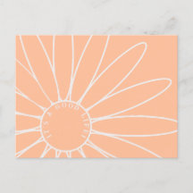 Personalisiert Peach Fuzz Daisy Blume Postkarte