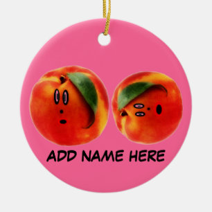 Personalisiert Peaches Cartoon Keramik Ornament
