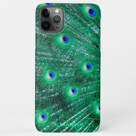 Personalisiert Peacock Blue Feather benannt iPhone 11Pro Max Hülle