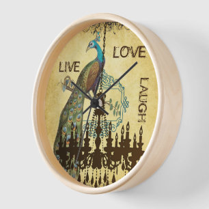 Personalisiert Peacock Chandelier Clock Uhr