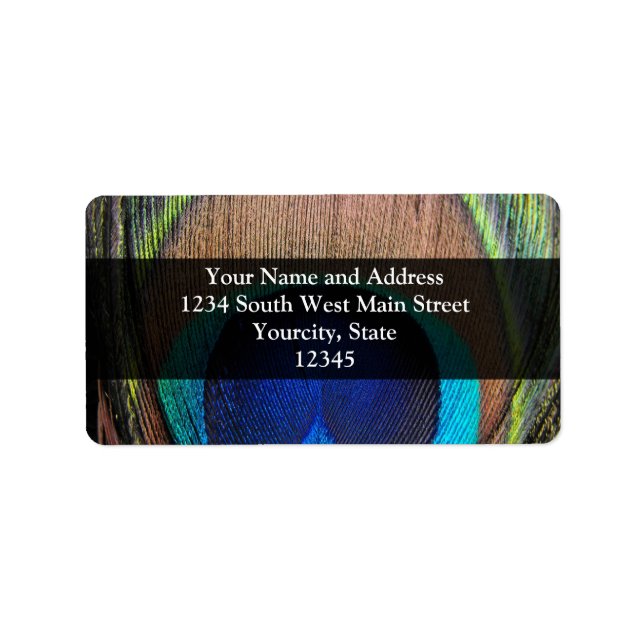 Personalisiert Peacock Feather Adressaufkleber (Vorne)