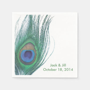 Personalisiert Peacock Feather Napkin Serviette