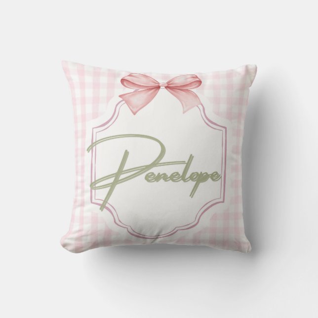 Personalisiert Penelope Baby Girl Kinderzimmer Gin Kissen (Vorderseite)