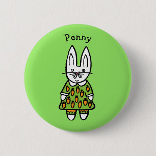 Personalisiert Penny, das Kaninchen Button