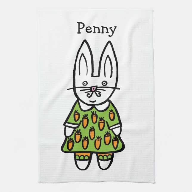 Personalisiert Penny, das Kaninchen Handtuch (Vertikal)
