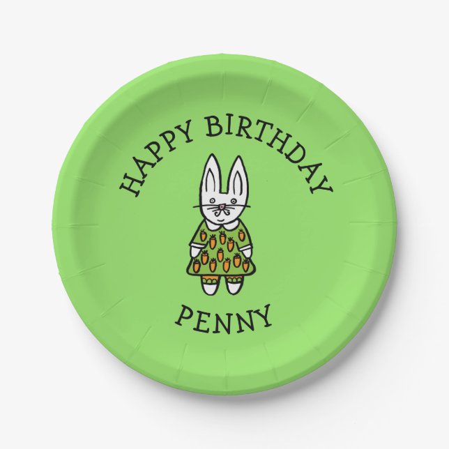 Personalisiert Penny, das Kaninchen Pappteller (Vorderseite)
