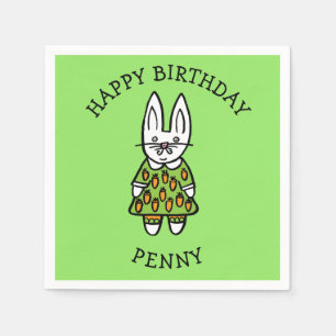Personalisiert Penny, das Kaninchen Serviette