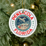 PERSONALISIERT Pensacola Florida Keramik Ornament<br><div class="desc">Personalisieren Sie den Rücken mit Ihrem Holiday Gruß!</div>