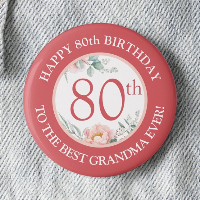 Personalisiert Peony Birthday Button (Von Creator hochgeladen)