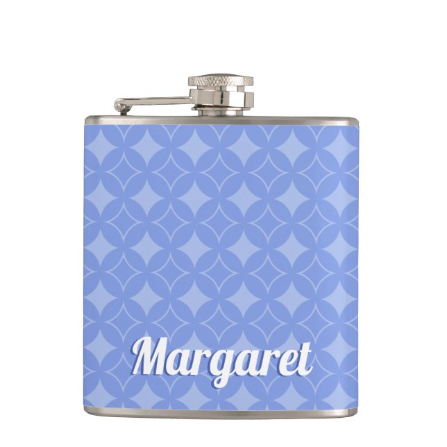 Personalisiert Periwinkle Flachmann (Vorderseite)