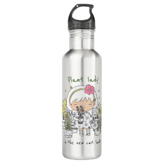 Personalisiert/ Pflanze Lady Edelstahlflasche