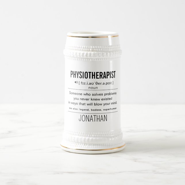Personalisiert Physiotherapeut Funny Bierglas (Mittel)