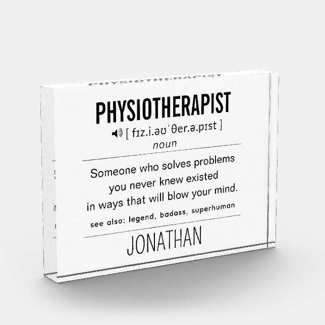 Personalisiert Physiotherapeut Funny Fotoblock (Links)