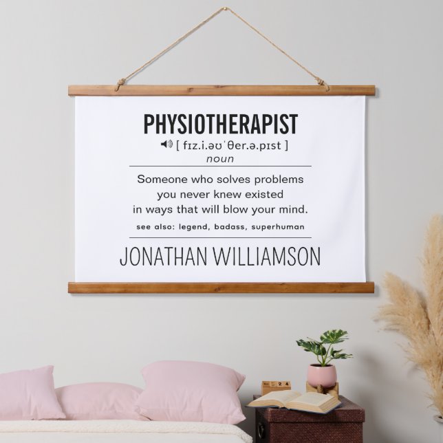 Personalisiert Physiotherapeut Funny Wandteppich Mit Holzrahmen (Schlafzimmer)