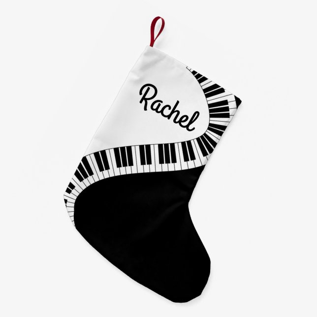 Personalisiert Piano Keyboard Musikalischer Weihna Kleiner Weihnachtsstrumpf (Vorderansicht (hängend))
