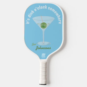 Personalisiert Pickle Martini Dink O'Clock - Blau Pickleball Schläger