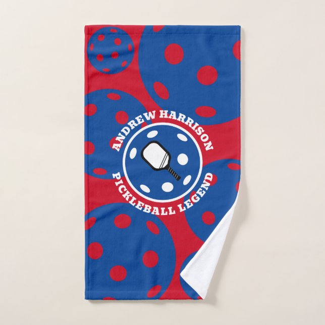 Personalisiert Pickleball Legend Name Red Blue Handtuch (Handtuch)