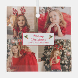 Personalisiert Picture Collage Foto Weihnachten Ornament Aus Glas