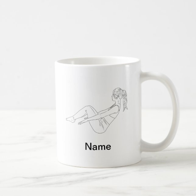 Personalisiert Pilates Keramik Tasse (Rechts)