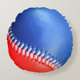 Personalisiert Pillow Red White Blue Baseball Rundes Kissen