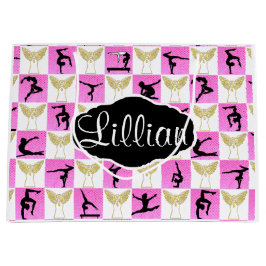 PERSONALISIERT PINK ANGEL GYMNAST CHRISTMAS GIFT B GROßE GESCHENKTÜTE
