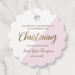 Personalisiert Pink Baby Christening danke Geschenkanhänger